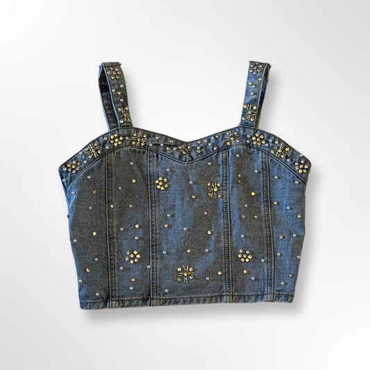 CINCO J’S DECOR DENIM TOP